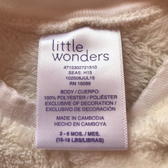Little Wonders Footie Bodysuit Sleep & Play 6M EUC - Picture 4 of 7